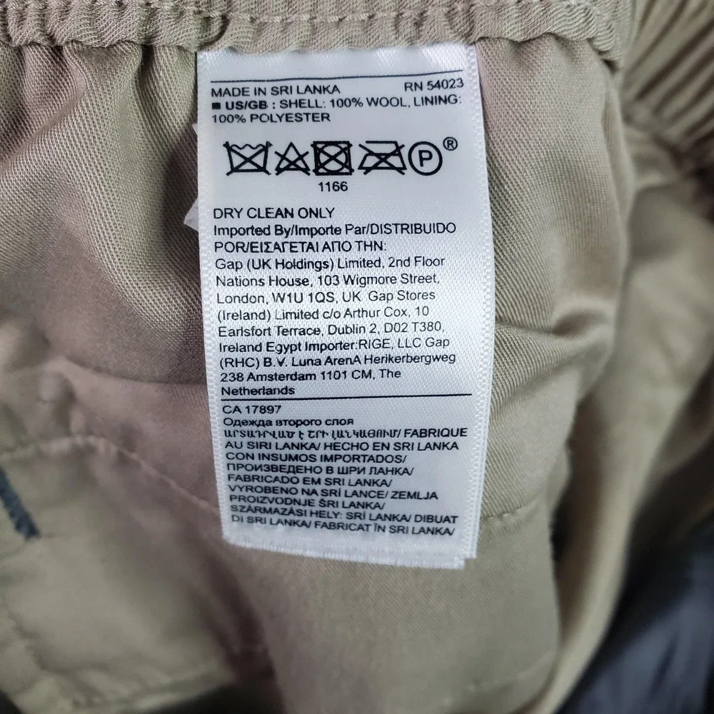 Banana Republic Wool Pants Mens Small Gray Flannel Tapered Fit Drawstring